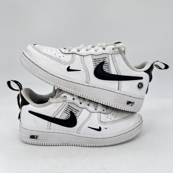 Nike Air Force 1 LV8 Utility PS Overbranding Black White AV4272-100 Size 1Y - Picture 8 of 12